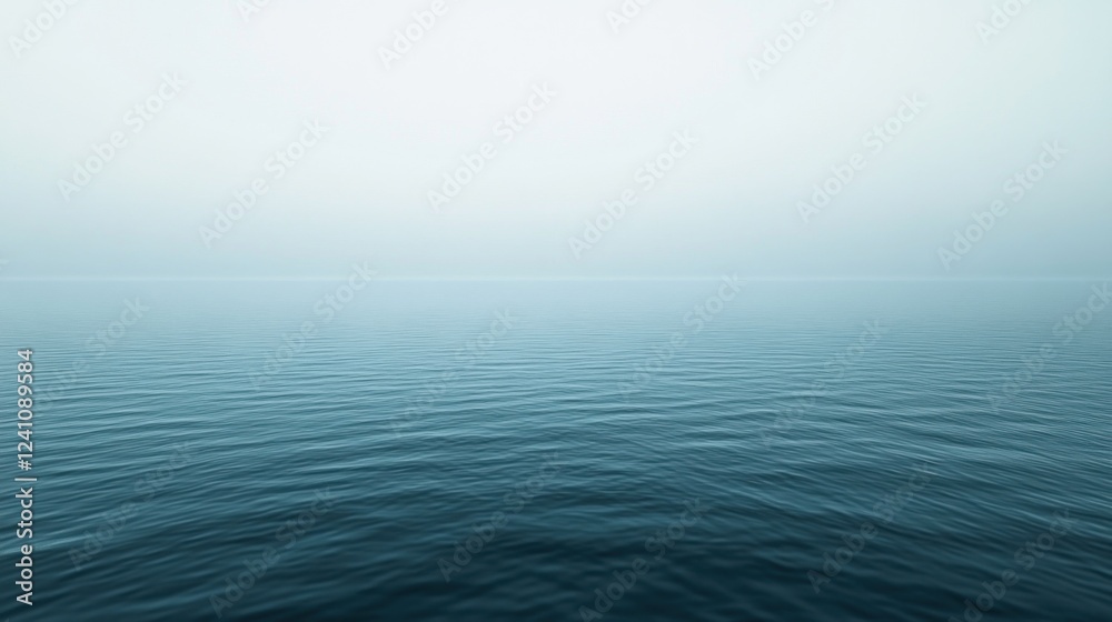 Calm ocean surface with a subtle gradient from misty gray to pale blue creates a serene and peaceful atmosphere Calm ocean surface with a subtle gradient from misty gray to pale blue creates a serene and peaceful atmosphere