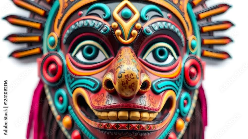 Colorful tribal mask close-up Colorful tribal mask close-up