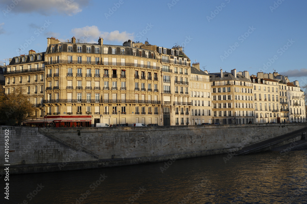Saint Louis island buildings, Paris, France Saint Louis island buildings, Paris, France