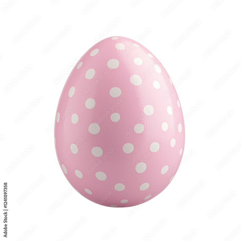 A vibrant pink polka-dotted egg, perfect for festive decorations and celebrations. A vibrant pink polka-dotted egg, perfect for festive decorations and celebrations.