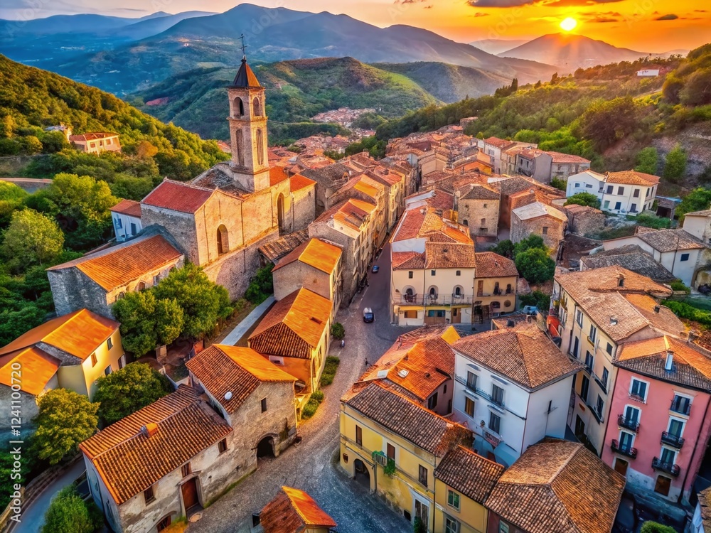 Fototapeta premium Historic Center of Trentinara, Cilento, Campania, Italy - Portrait Photography
