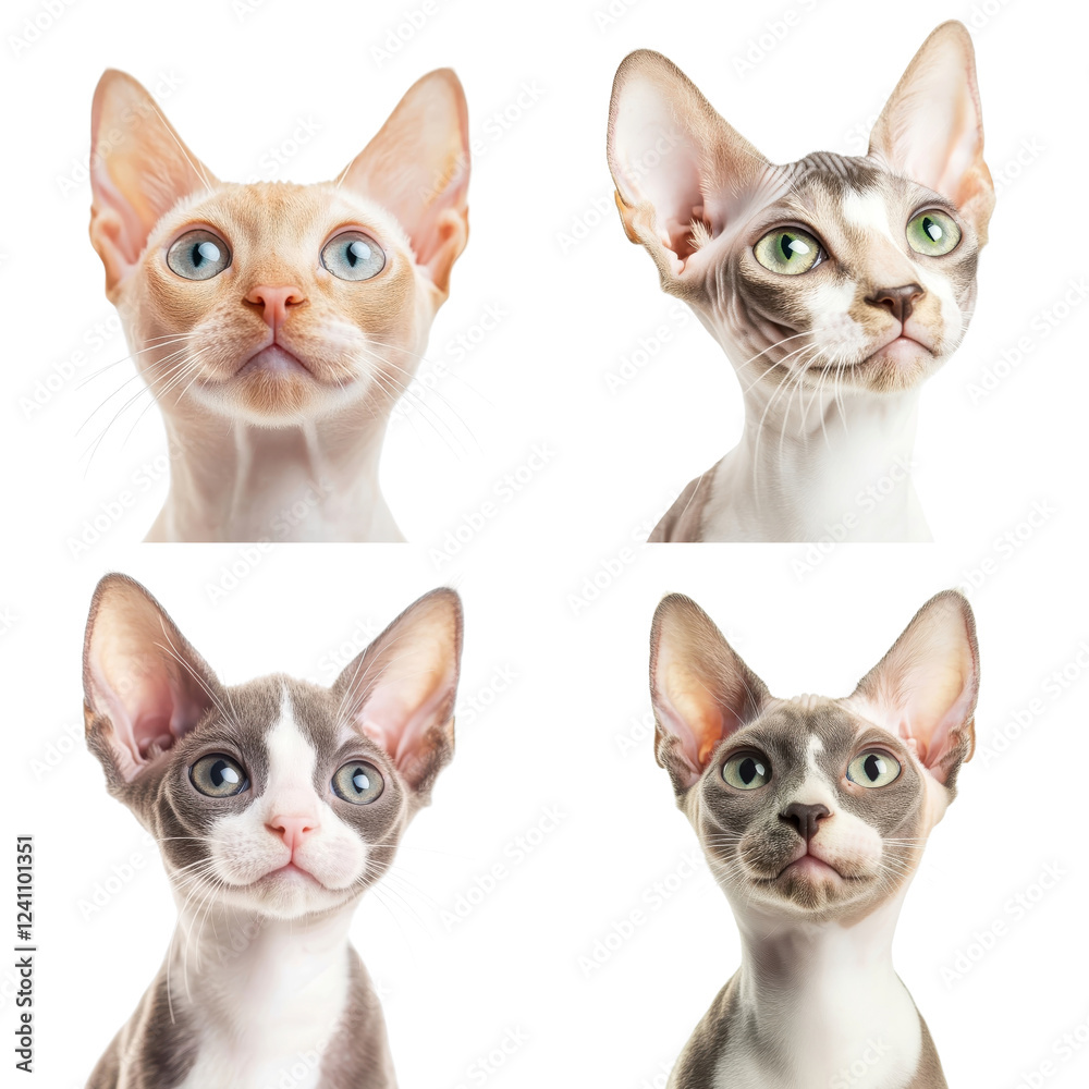 Sphynx cat isolated on a white background. Collection Png. Sphynx cat isolated on a white background. Collection Png.