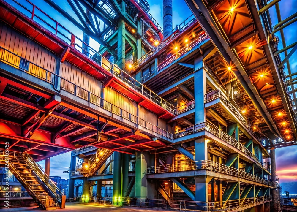 Industrial Conveyor Belt System: Modern Architecture and Steel Structure Industrial Conveyor Belt System: Modern Architecture and Steel Structure