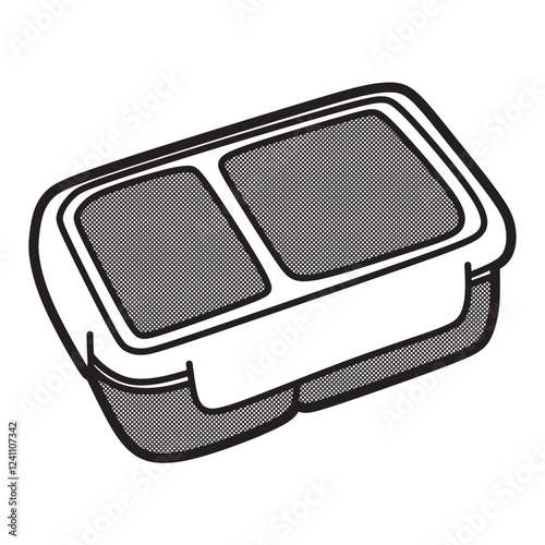 vector black and white lunch box