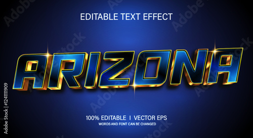 arizona 3d vector text effect with modern style design