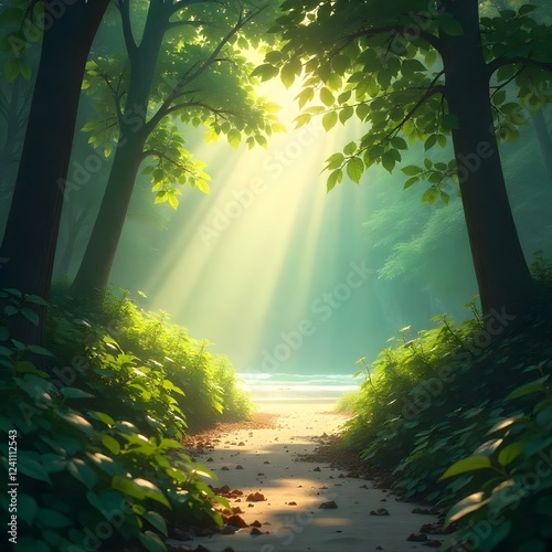 sunrise in the forest