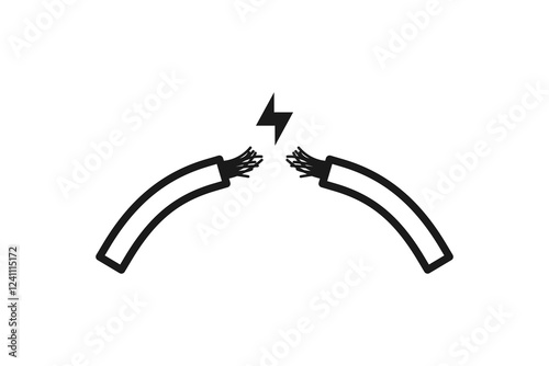 icon broken cable short circuit electricity wire