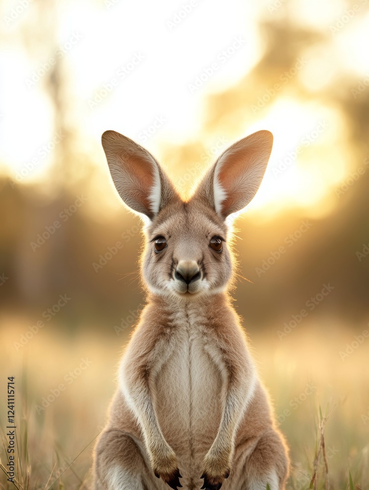 Cute Joey Kangaroo Standing in Golden Light
Cute Joey Kangaroo Standing in Golden Light