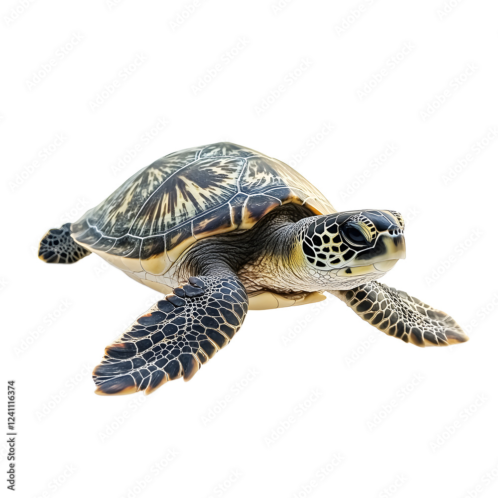 Fototapeta premium Detailed Close up of a Juvenile Green Sea Turtle