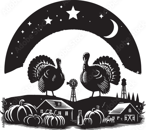 Turkey vector silhouette illustration design