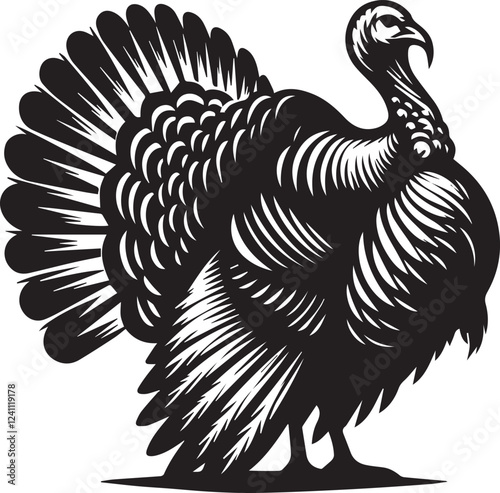 Turkey vector silhouette illustration design