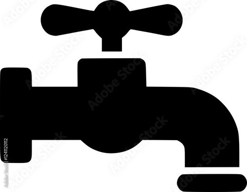 Classic Water Tap Drawing for Vintage, Retro, and Industrial-Themed Designs