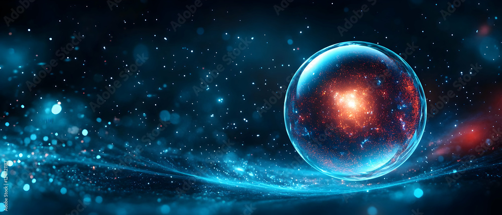 Fototapeta premium A stunning cosmic bubble in a galaxy, showcasing vivid colors and intricate details, perfect for space enthusiasts.