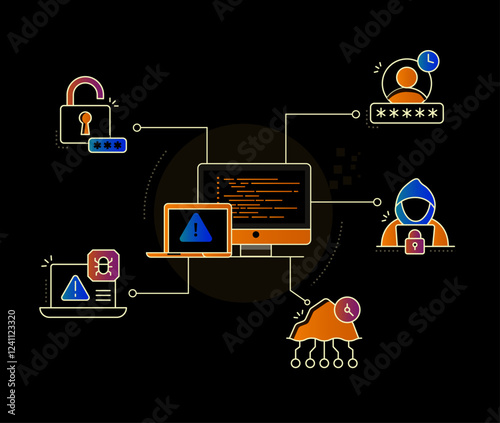Advanced Persistent Threat (APT) Attack: Unauthorized Access and Security Breach Illustration