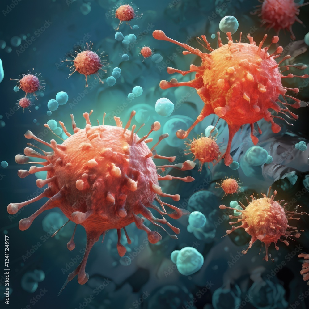 Naklejka premium Revolutionizing Cancer Treatment with CAR T-Cell Immunotherapy: Biomedical Illustration of Artificial Leukocyte Receptors
