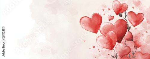 Romantic Valentine's Day illustration with heart shapes and a soft background
