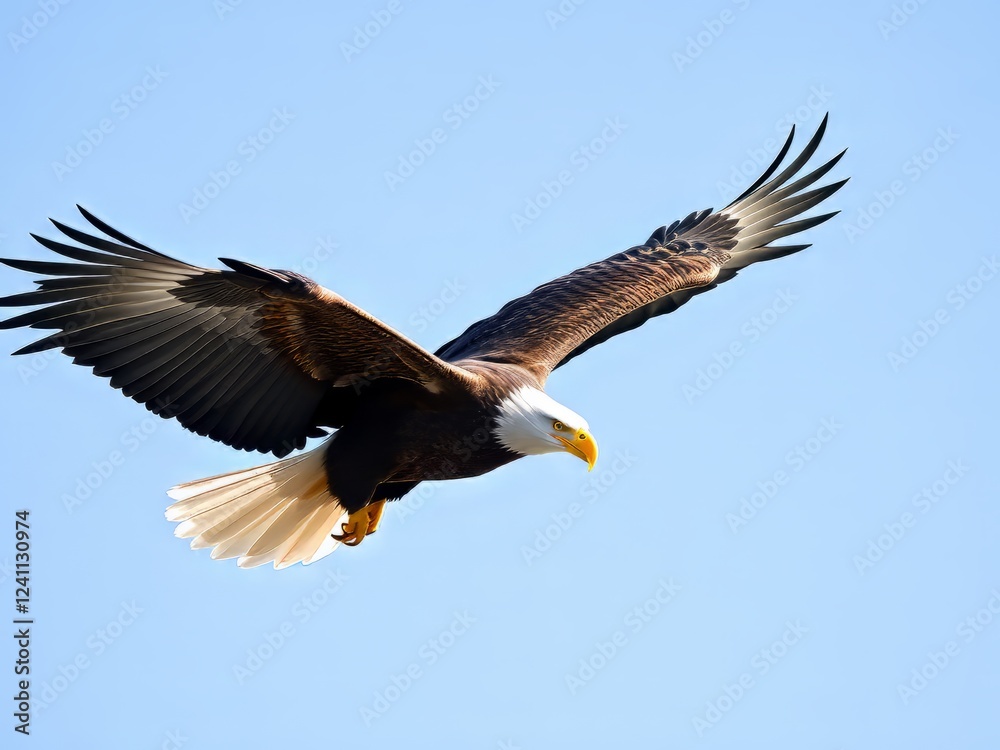 Fototapeta premium Majestic Eagle Dreamcatcher: A Patriotic Doodle Art Symphony