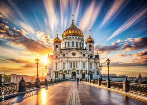 Majestic Cathedral of Christ the Saviour, Moscow, Russia - Sunny Summer Morning Long Exposure Photography