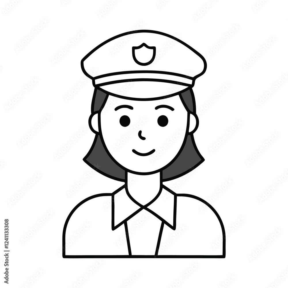 Law Enforcement Icon Thin Line Police Officer Vector for Digital Use Law Enforcement Icon Thin Line Police Officer Vector for Digital Use