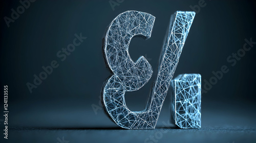 Wallpaper Mural Digital Percentage Sign, Networked Data Shows Reduction, Representing Downward Trend, Symbolically. Torontodigital.ca