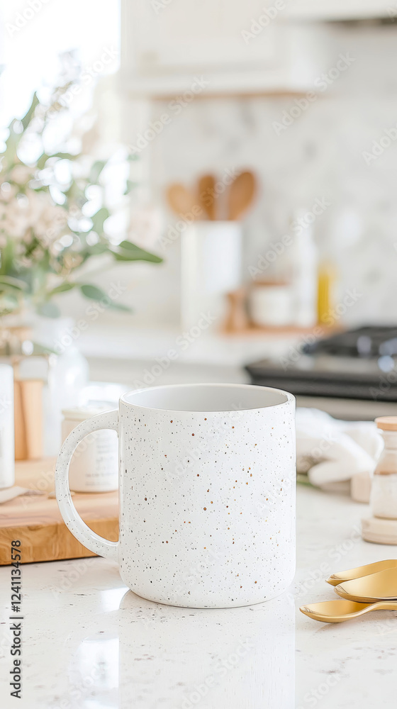 Obraz premium Speckled Mug in Bright Kitchen