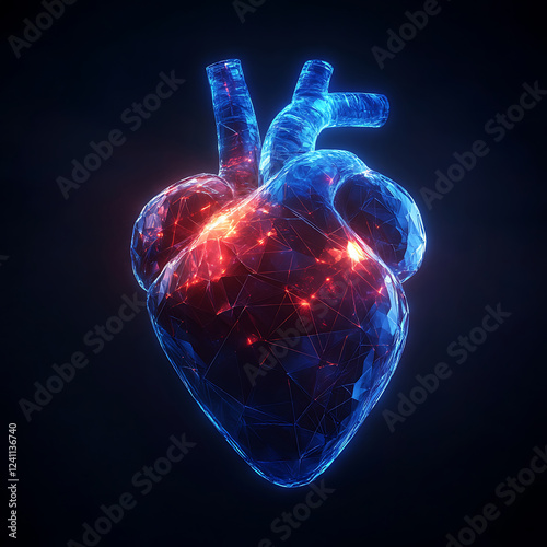 3D Heart on a Black Background