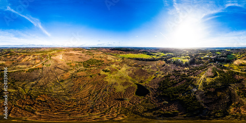 Aerial 360 VR panorama of the New Forest, Hampshire, UK