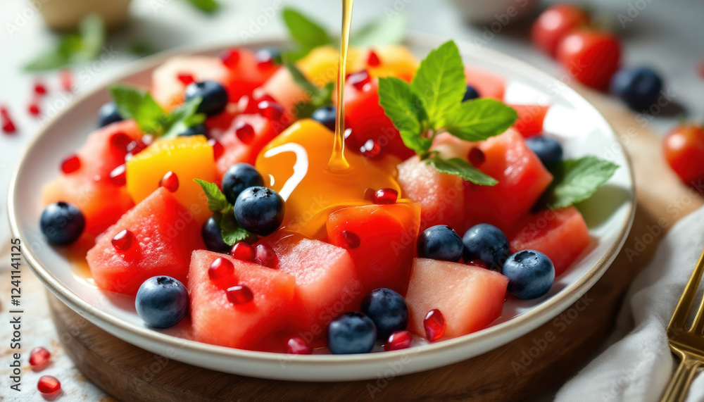 Refreshing Summer Fruit Salad With Honey Dressing