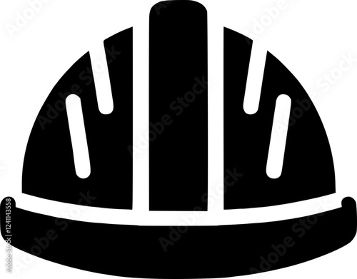 Industrial Hard Hat Symbol for Workplace Protection, Site Safety, and Labor Designs