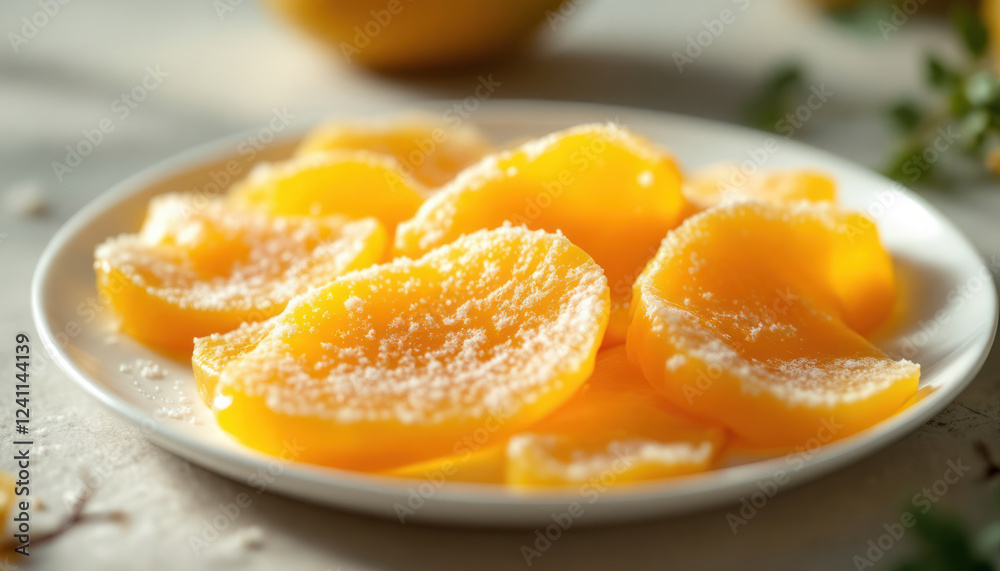 Sweet Yellow Citrus Segments Covered In Sugar Sweet Yellow Citrus Segments Covered In Sugar