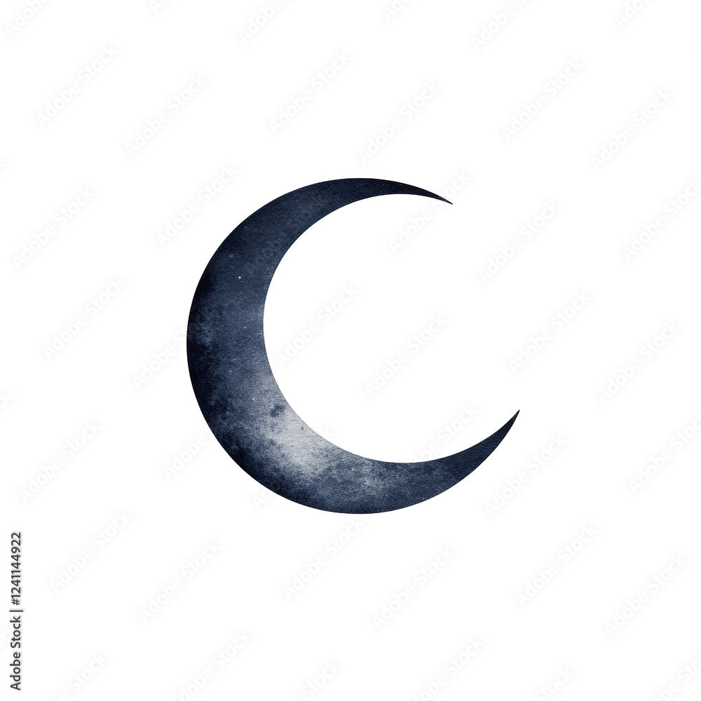 Isolated Dark Grey Crescent Moon Space Design Isolated Dark Grey Crescent Moon Space Design