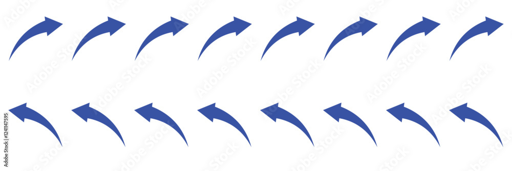 Fototapeta premium Set long curve arrow icon vector . curve arrow icon set. long arrow icon set. curve arrow vector illustration.