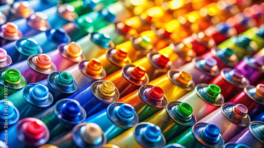 Miniature Colorful Paint Tubes: Artistic Tilt-Shift Photography Miniature Colorful Paint Tubes: Artistic Tilt-Shift Photography