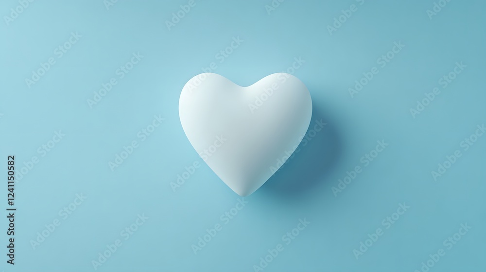 Soft Heart Shape on Light Blue Background for Love Concept Soft Heart Shape on Light Blue Background for Love Concept
