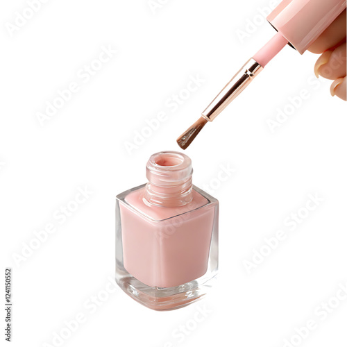 brush over light greem nail polish