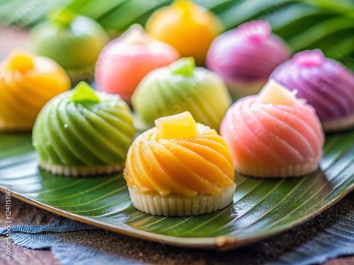 Minimalist Thai Dessert: Sugar Candy Art, Sweet Treat, Asian Cuisine photo