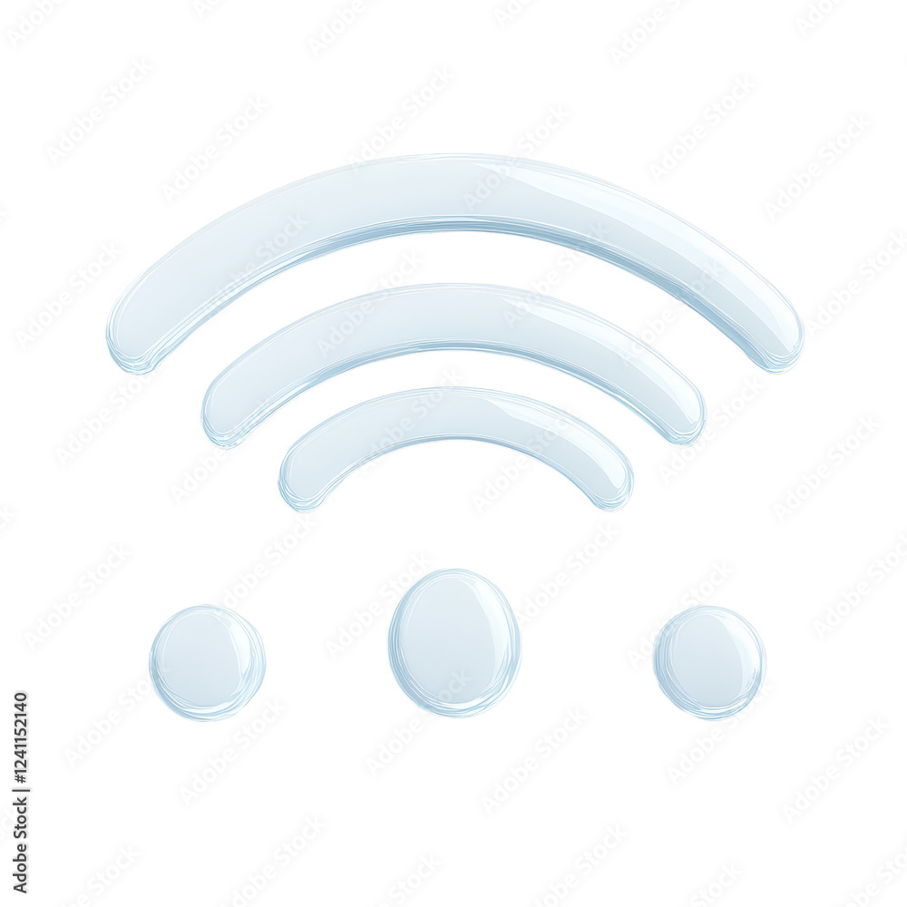 Isolated Light Blue Wifi Symbol with Dots Isolated Light Blue Wifi Symbol with Dots
