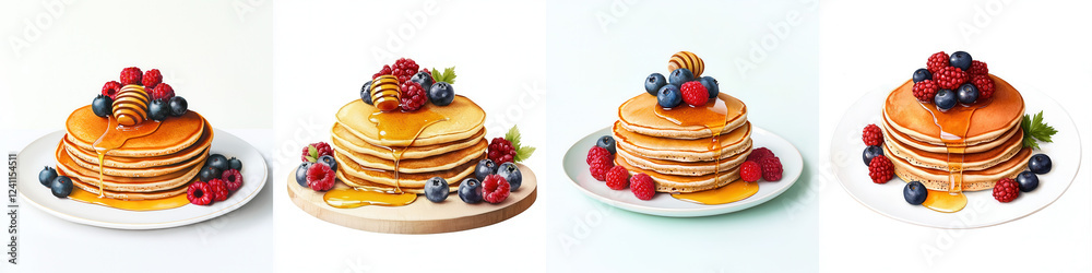 custom made wallpaper toronto digitalDelicious Stack of Pancakes with Berries and Honey Drizzle