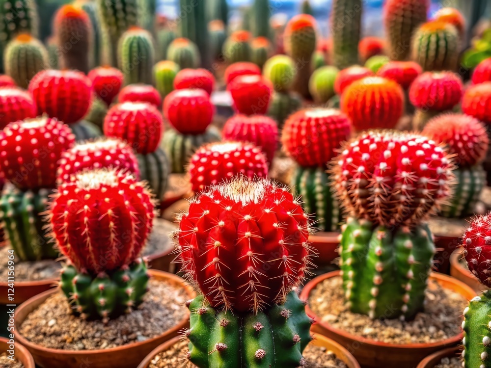 Minimalist Red Cactus Farm: Ruby Ball, Moon, & Gymnocalycium Collection Minimalist Red Cactus Farm: Ruby Ball, Moon, & Gymnocalycium Collection