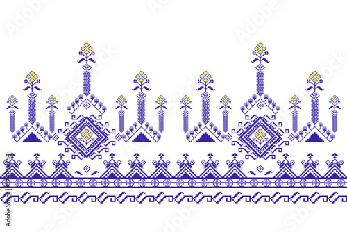 Pixel flowers are a traditional Ukrainian pattern.
Cross-stitch patterns, Knitted sweater design. traditional Slavic ornaments
Illustrations for textile printing design