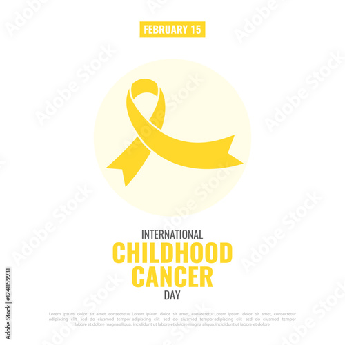 Vector illustration of Childhood Cancer Day. Childhood Awareness Ribbon.
