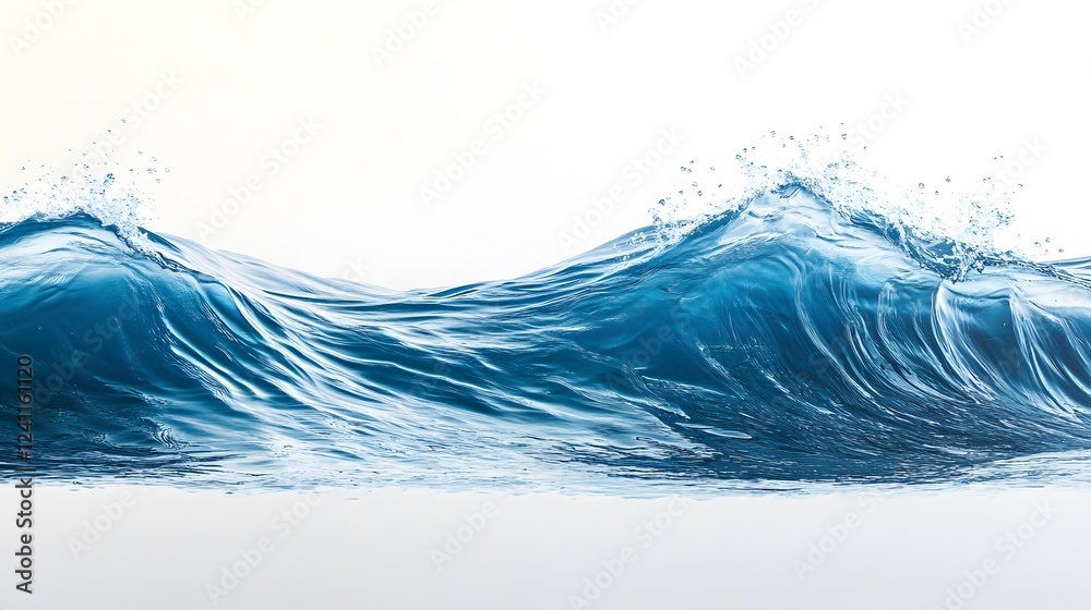 Dynamic Waves with Clear Blue Water Captured in Natural Setting Dynamic Waves with Clear Blue Water Captured in Natural Setting
