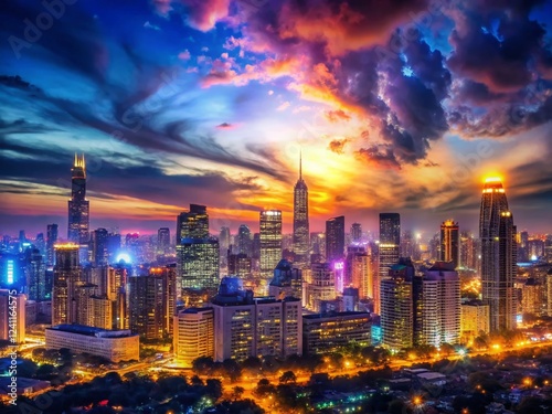 Wallpaper Mural Night Cityscape Facebook Cover: Dark Urban Skyline Header Banner Torontodigital.ca