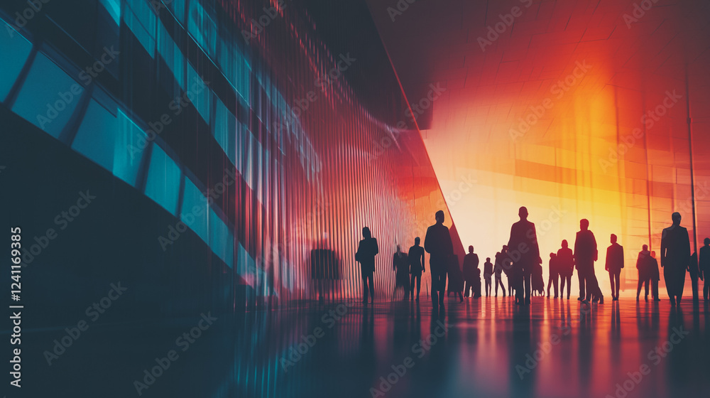 Naklejka premium abstract professional business team people connection of line from nail node to node on Smart digital cityscap and skyline background , Innovation networking concept