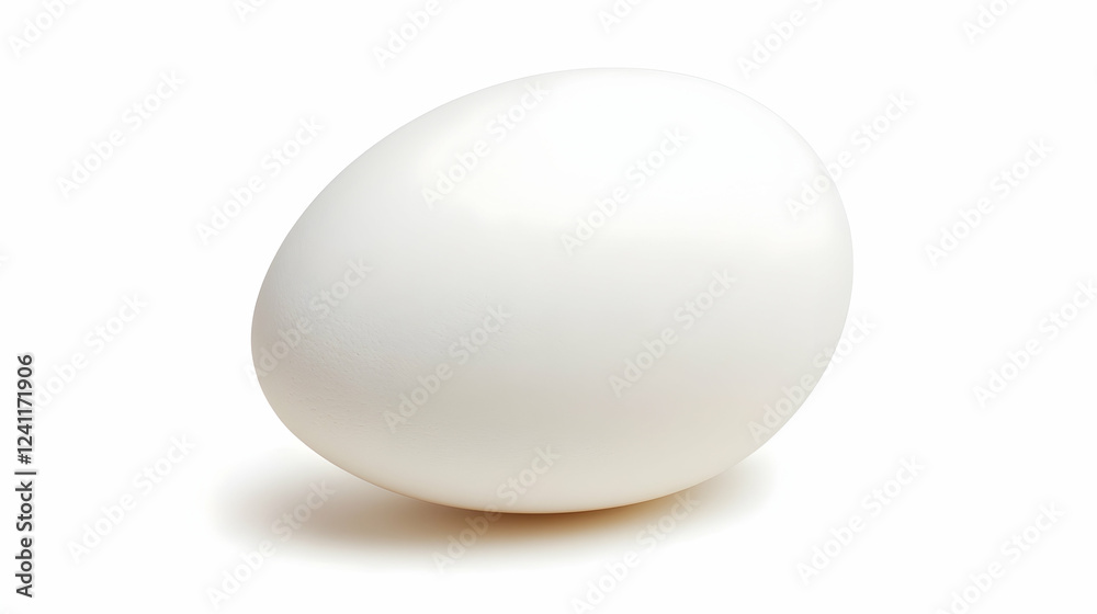 Single white chicken egg isolated on white background; food, cooking ingredient Single white chicken egg isolated on white background; food, cooking ingredient