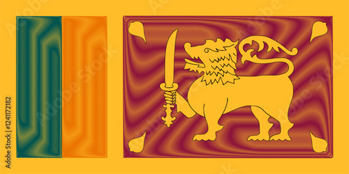 Sri Lanka Independence Day February 4. Scribble style Sri Lanka flag vector background. Poster, card, banner.