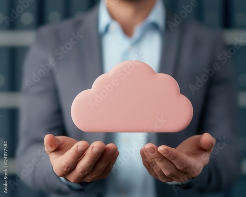 IT professional deploying cloud migration solutions for a corporation, seamless digital adaptation