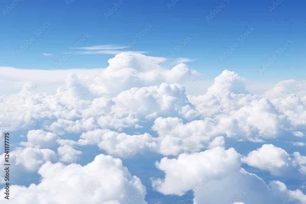 White Fluffy Clouds in the Troposphere. Aerial View of the Atmosphere Over the Sky, Perfect Wallpaper for Nobody White Fluffy Clouds in the Troposphere. Aerial View of the Atmosphere Over the Sky, Perfect Wallpaper for Nobody