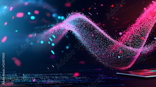 Obraz na płótnie Close up view of a shimmering DNA helix structure surrounded by holographic chemical data and a digital tablet representing the intersection of science technology w salonie