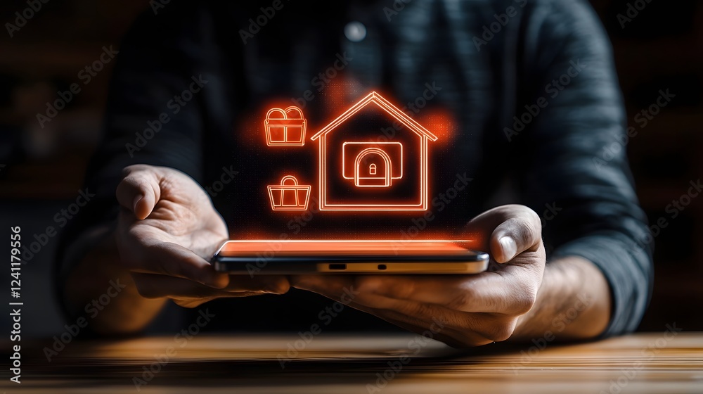 Conceptual image depicting the evolution of retail where traditional brick and mortar stores seamlessly integrate with digital commerce